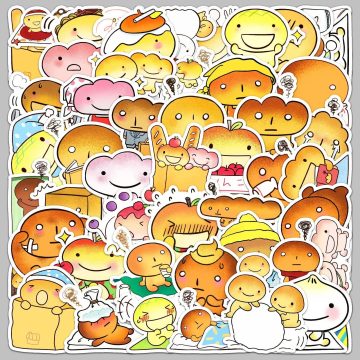 Cartoon Toasted Bread Stickers for Helmet, Desktop, Wall Decoration