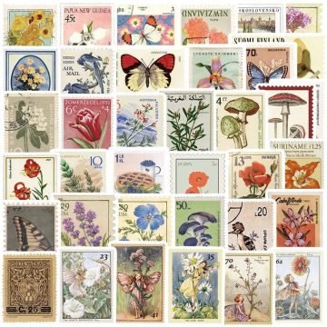 Color Plant Stamp PVC Stickers - Aesthetic Korean Scrapbooking Stationery for Kids Decor