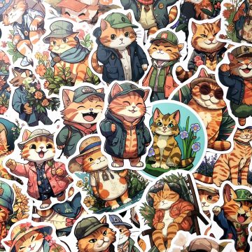 Cute Cat Stickers - Cartoon Decals for Laptop Phone Car