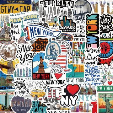 New York City Statue of Liberty Stickers for Phone Guitar Bottle