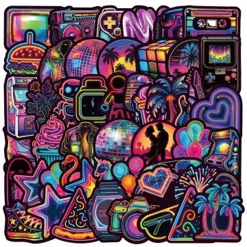 Anime Neon Graffiti Stickers for Laptop & Luggage