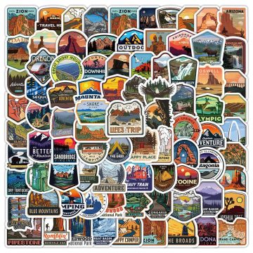 USA National Park Aesthetic Landscape Stickers for Travel Luggage
