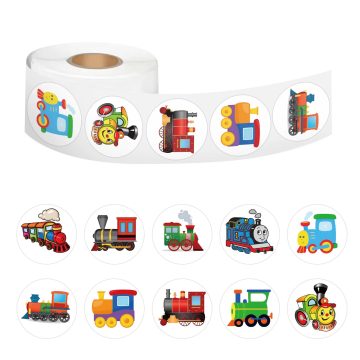 Train and Traffic Stickers Birthday Party Reward Labels for Kids and Gift Packaging