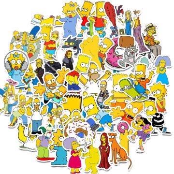 Kawaii Simpson Family Stickers - Cartoon Waterproof Decals for Motorcycle, Car