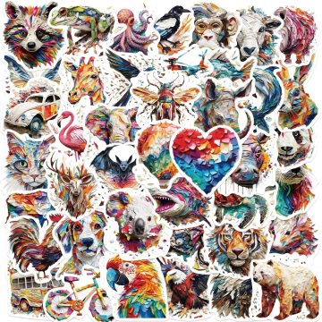 Psychedelic Animals Art Aesthetic Stickers for Skateboard Luggage Guitar