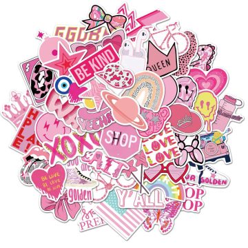 Cartoon College Style Graffiti Waterproof Stickers for Fridge, Mug, Skateboard, Guitar, Helmet Decoration