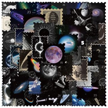 Galaxy Moon Planet Stickers for Bike Luggage