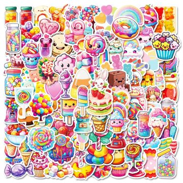 Candy Lollipop Dessert Stickers - Party Decals for Luggage Skateboard