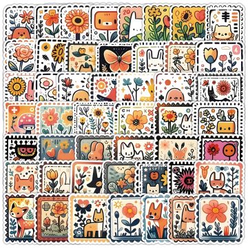 Cute Animal and Plant Stickers for Helmet, Wall, DIY Decor