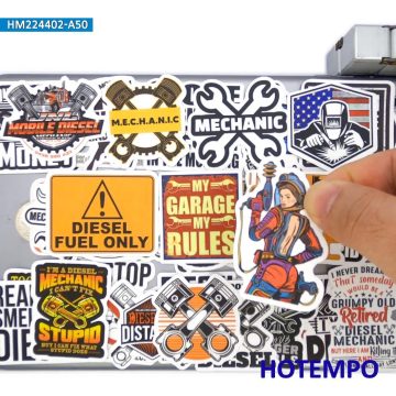 Funny Diesel Mechanic Stickers for Tools and Helmets