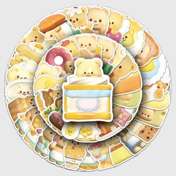 3D Bear Cartoon Waterproof Stickers for Skateboard and Snowboard