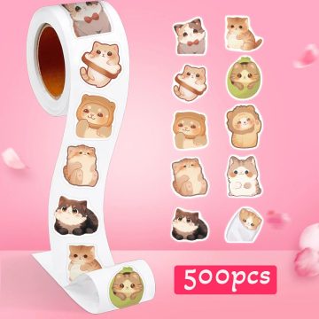 Cute Fat Cat Thank You Sticker DIY Gift Baking Package Decoration Scrapbooking Supplies
