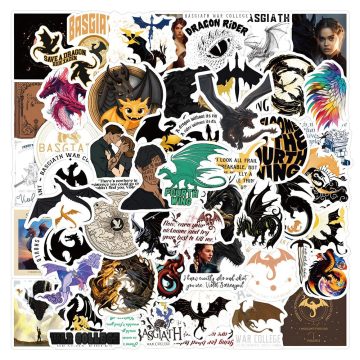 Fourth Wing Anime Waterproof Stickers - Fantasy Decals for Tech & Luggage