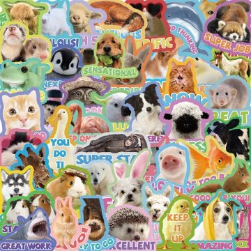 Animal Encourage PVC Sticker - Aesthetic Scrapbooking Stationery for Hand Accounting