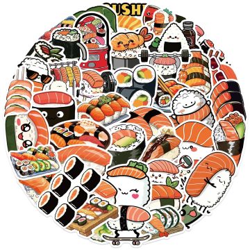 Japanese Sushi Aesthetic Stickers for Phone Fridge Laptop