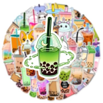 Pearl Milk Tea Cup Stickers for Water Bottle Laptop