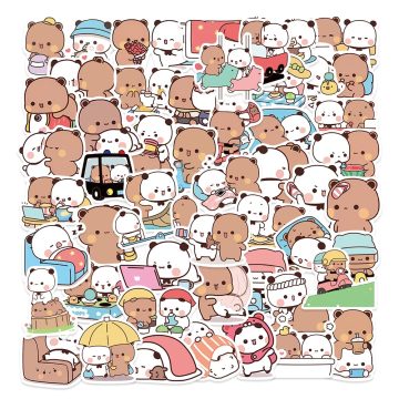 Kawaii Bear and Panda Anime Stickers for Laptop, Skateboard, Scrapbook