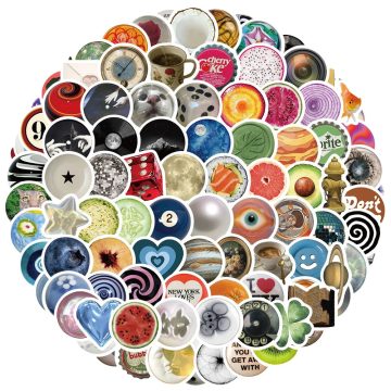 Funny Cartoon Ins Style Round Stickers - Graffiti Decals Waterproof for Notebook, Phone, Bike