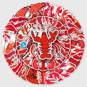 Crayfish Cartoon Waterproof Vinyl Stickers for Skateboard and Snowboard