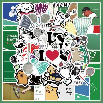 Badminton Cartoon Stickers for Wall and DIY Decoration