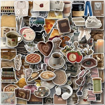 Vintage Household Goods Stickers - Retro Food & Items Decal Pack