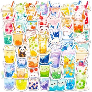 Panda Milk Tea PVC Sticker - Aesthetic Kids Stationery School Supplies