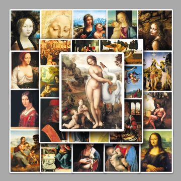 Da Vinci Van Gogh Art Stickers for Phone Guitar Kids Decor