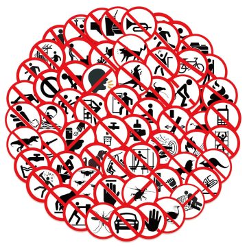 Warning Danger Banning Sign Graffiti Stickers for Luggage Laptop Car