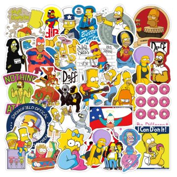 Simpsons Anime Graffiti Stickers - Cartoon Waterproof Decals for Skateboard Devices