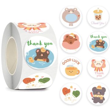 Cute Cartoon Animals Stickers for Children - Thank You Scrapbooking Reward Labels