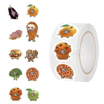 Cute Food Cat Stickers - Kids Scrapbooking Decor Stationery