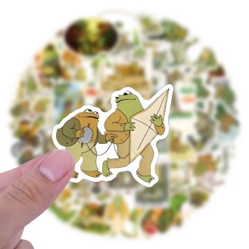 Frog and Toad Cartoon Stickers - Picture Book Animation Decals for Luggage Devices