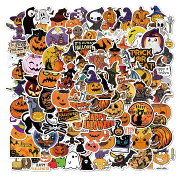 Halloween Ghost Pumpkin Stickers - Horror Decals for Wall Refrigerator
