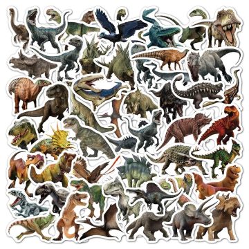 Jurassic Dinosaur Movie Animal Stickers - Funny Cartoon Decals for Kids, Skateboard, Laptop