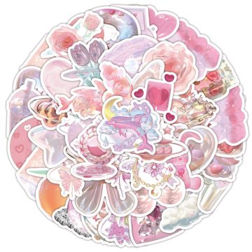 3D Pink Kawaii Stickers Pack Cute Laptop & Phone Decoration