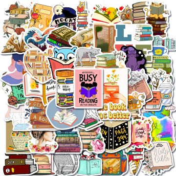 Creative Book Theme Aesthetic Graffiti Stickers for Helmet, Wall, and DIY Decor