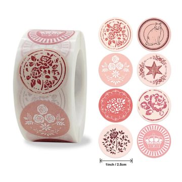 Envelope Seal Labels with Flower Patterns - Party Birthday Wedding Decor Stickers