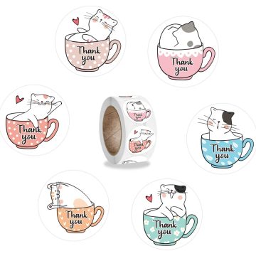 Cartoon Animal Thank You Children Stickers - Toy Game DIY Gift Supplies