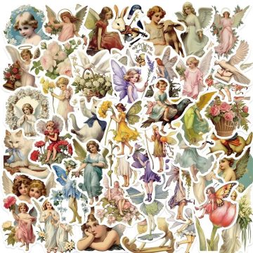 Vintage Painting Angel PVC Stickers - School Supplies