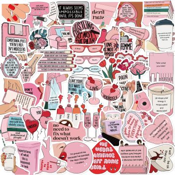 Pink Motivational Quote Stickers for Water Bottle Laptop Phone