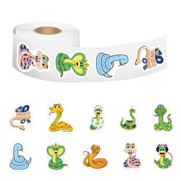 Cute Cartoon Snake Stickers for Laptop Phone Stationery Cup Scrapbook DIY Animals Kids Reward