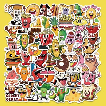 Cartoon Food Fruit Stickers for Helmet, Wall, DIY Decoration