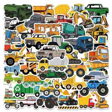 Engineering Vehicle Truck Stickers for Children - DIY Car Decals Notebook Laptop Skateboard Phone Suitcase