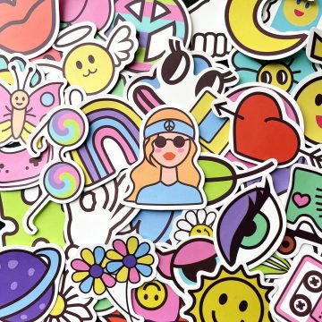 Kawaii Cartoon Graffiti Stickers - Kids Classroom Decor Decals