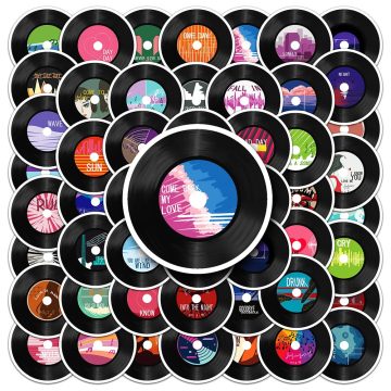 Music Record Band Stickers - Waterproof Cartoon Decals for Laptop Motorcycle Car