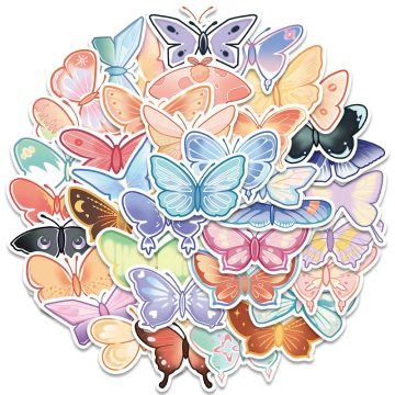 Butterfly Label Stickers - Decorative Diary Album Craft Set