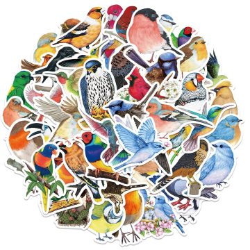 Cute Watercolor Bird Mix Stickers - Kawaii Animal Decals for DIY Scrapbook Diary Phone Laptop Luggage