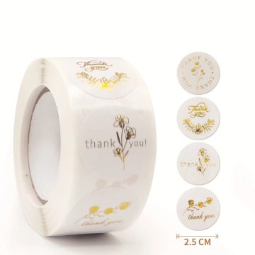 Gold Foil Thank You Stickers Gift Package Party Wrapping Small Business