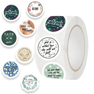 Bible Motivational Phrases Cartoon Stickers with Jesus Inspiration for Laptop Luggage Skateboard Guitar