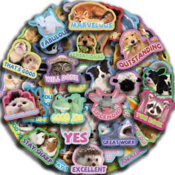 Cute Cartoon Animal Stickers DIY for Phone, Guitar, Laptop, Notebook, Suitcase, Cup, Waterproof Mix Graffiti Stickers, Kids Toy